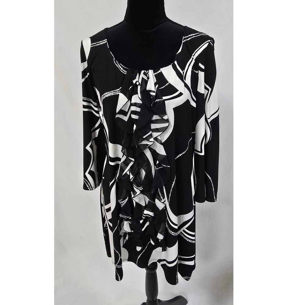 White House Black Market women XL sheath dress cocktail ruffles chic luxury